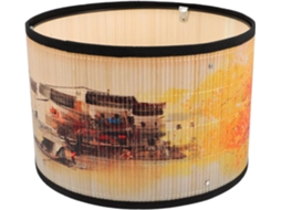 Luminária Pendente de Bambu Trançado Natural Maciço, Estilo Antigo para Decoração de Quarto. Fonte de Alimentação Não Incluída. SFUSHOS
