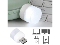 Luz Noturna Mini Redonda Usb Portátil Led Com Proteção Para Olhos Para Computador E Power Bank 1 Peça Branco