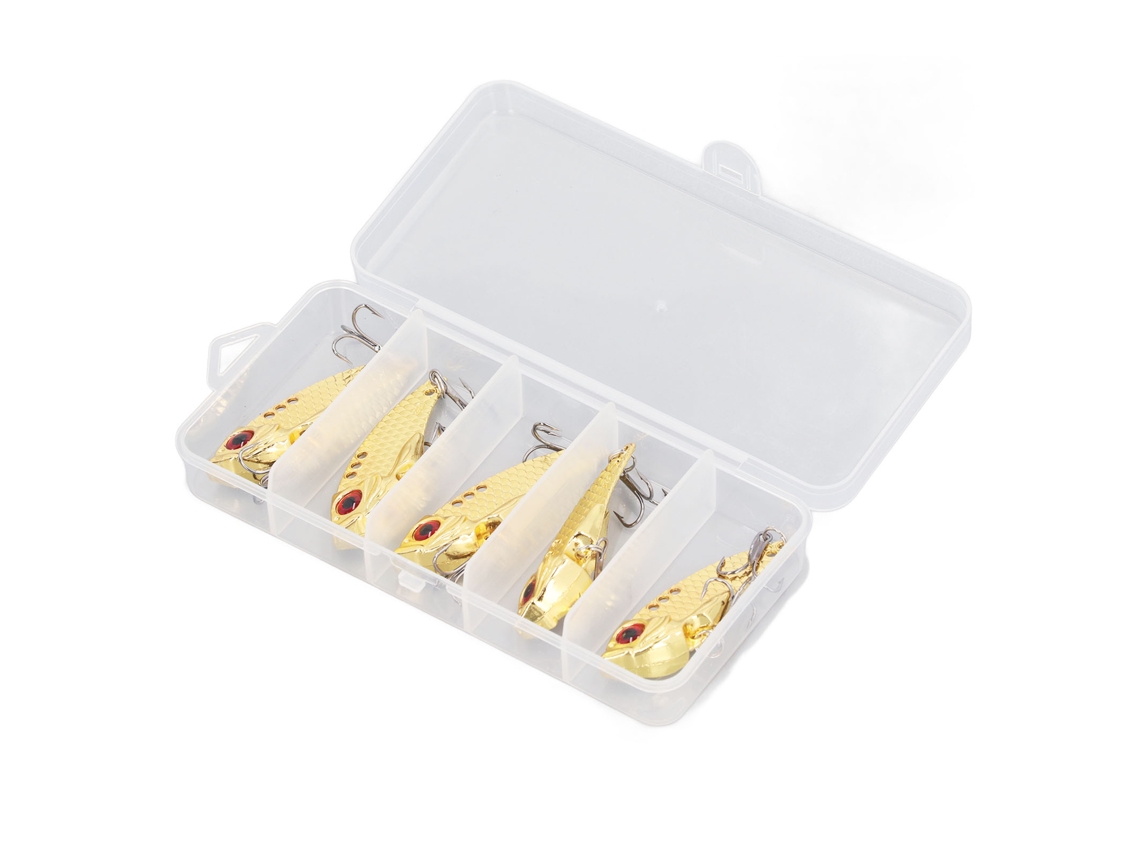 Isca de Pesca Vib 3d 3.5g Dourada 5pcs
