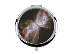 Espelho de Bolso de Metal Nebulosa Borboleta Astronomia Galáxia Espacial Diâmetro 70Mm FABULOUS