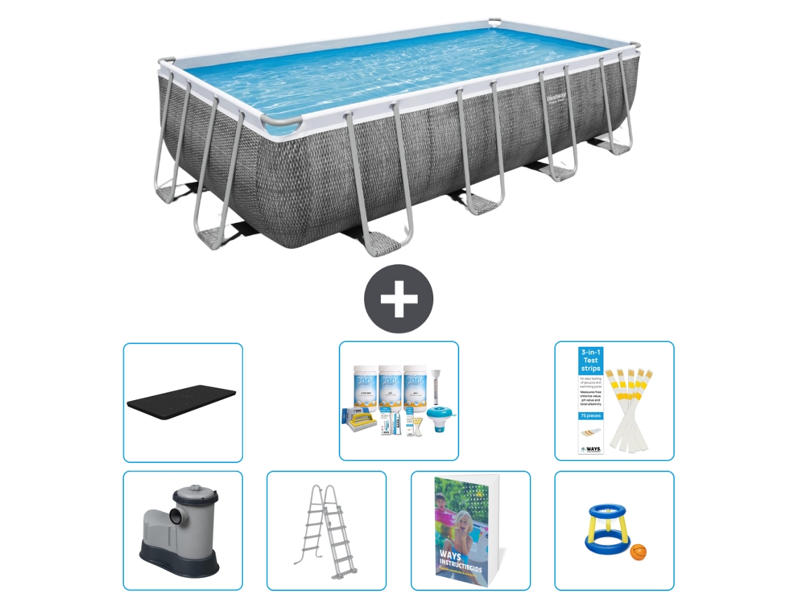 Bestway Piscina Bestway Power Steel Retangular - 549x274x122 Cm - 8-peças S548