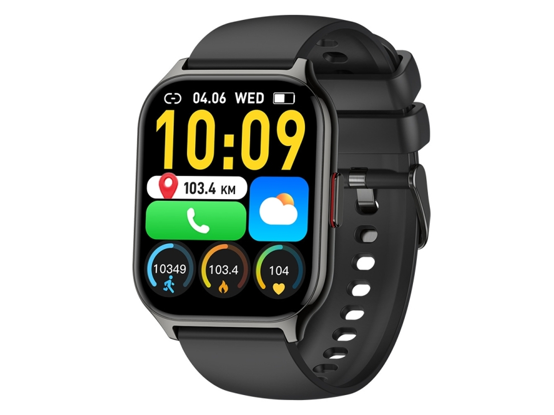 (preto) Smartwatch Quadrado Para Monitoramento De Saúde Com Oxigenação Sanguínea, Sono E Frequência Cardíaca.