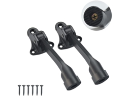 2 Paradas De Porta De Liga De Zinco Com Mola 126mm Com 6 Parafusos (preto)