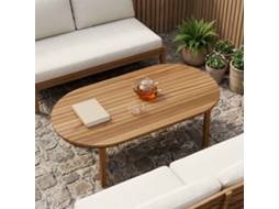 Vidaxl Tampo De Mesa 110 X 55 X 3,5 Cm Oval Madeira De Teca Sólida