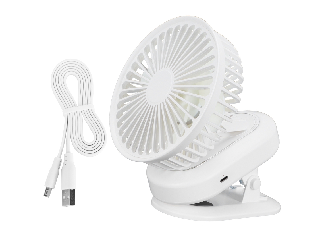 Ventilador Elétrico Portátil 3 Marchas Usb Branco