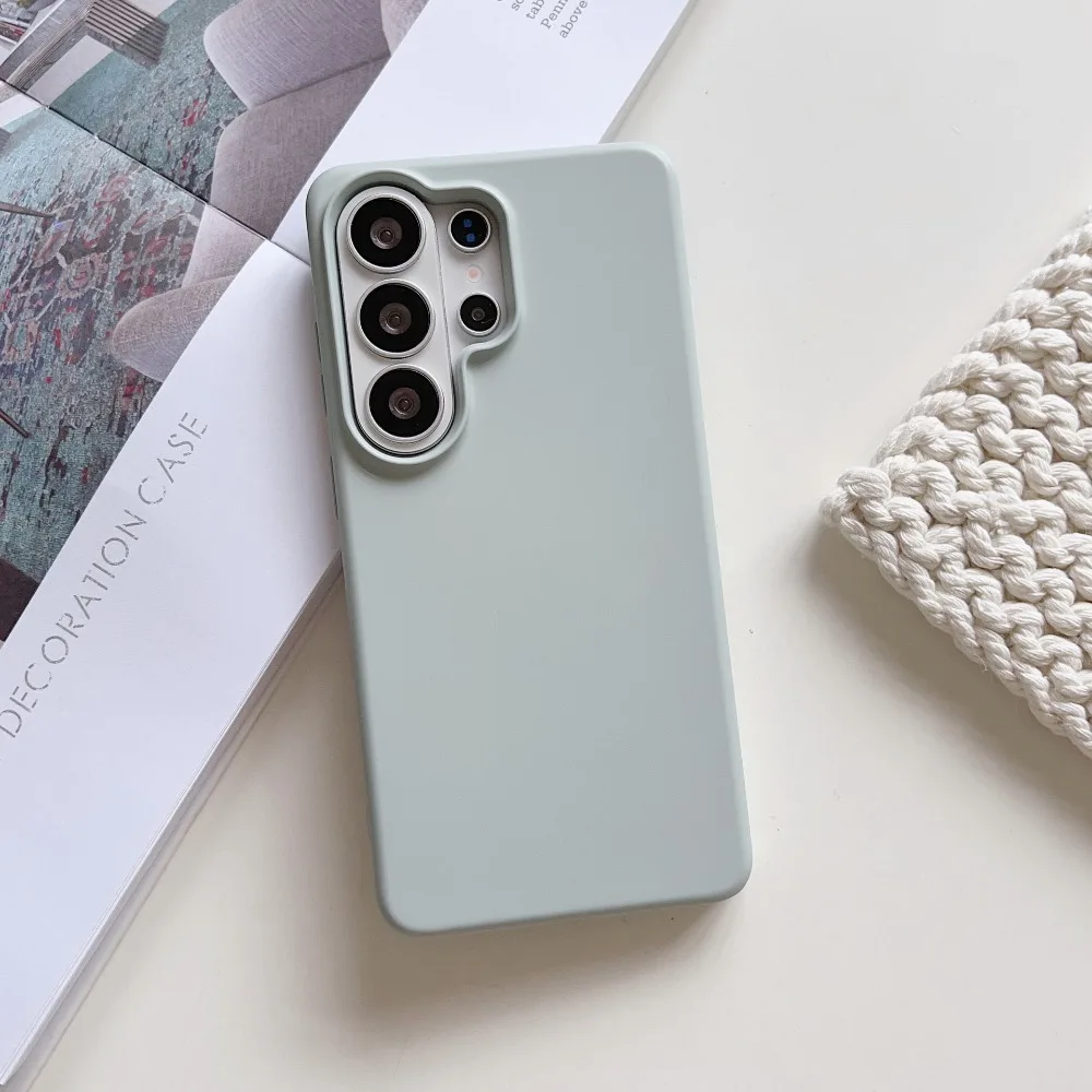 Capa De Celular Em Silicone Líquido (azul, Galaxy S25), Capa Protetora Fosca E Macia À Prova De Choque.
