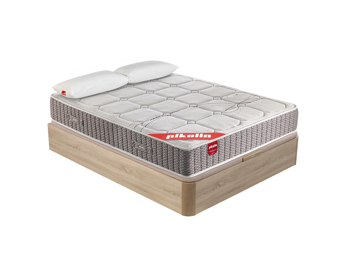 Pack PIKOLIN Sommier Natural + Colchão Molas Ensacadas Troas + Almofada Grátis (150 x 190 - 59 Cm de Altura)