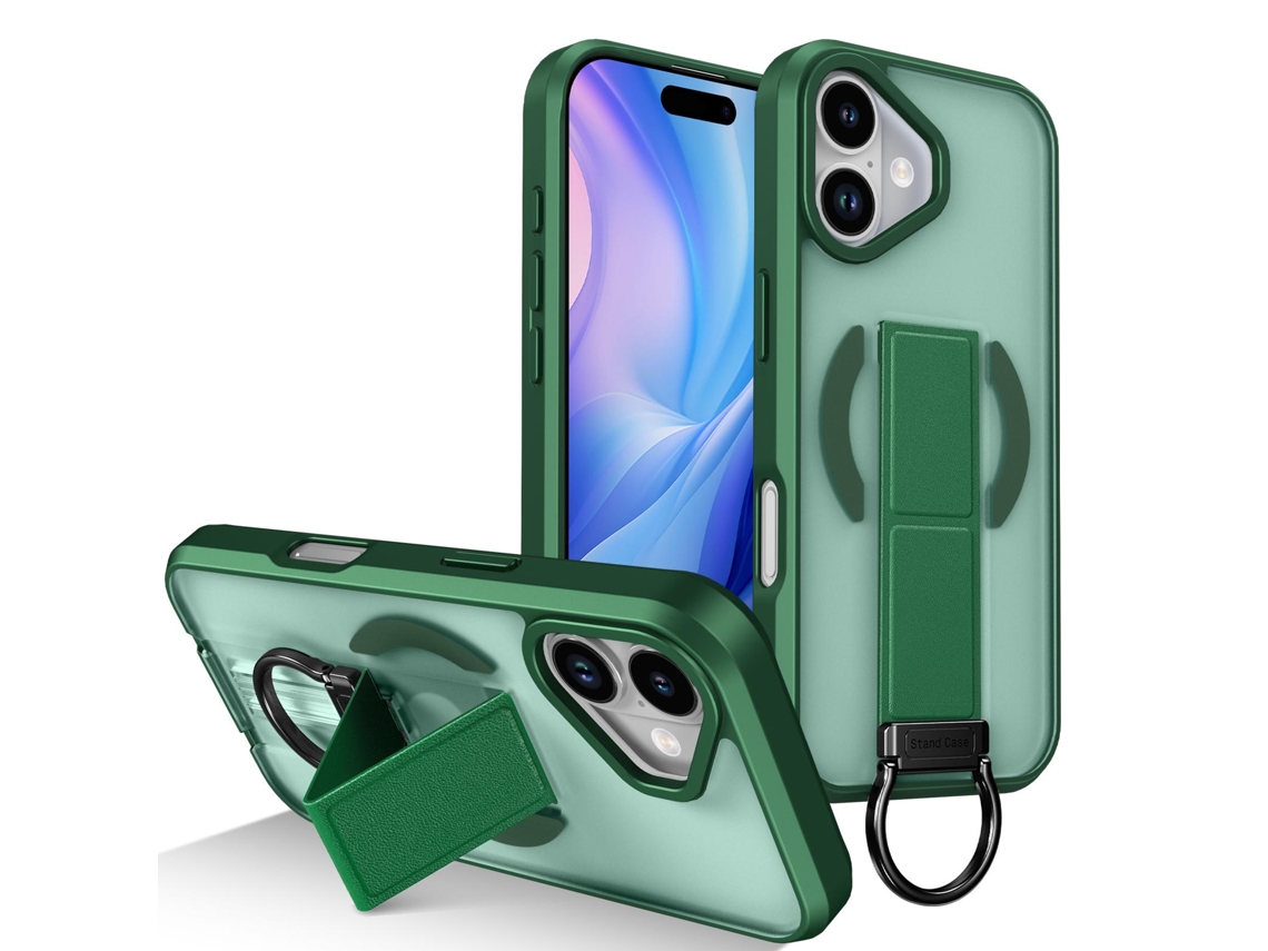 Capa Magnética Para Iphone 17 À Prova De Quedas Com Suporte, Verde Gertiz