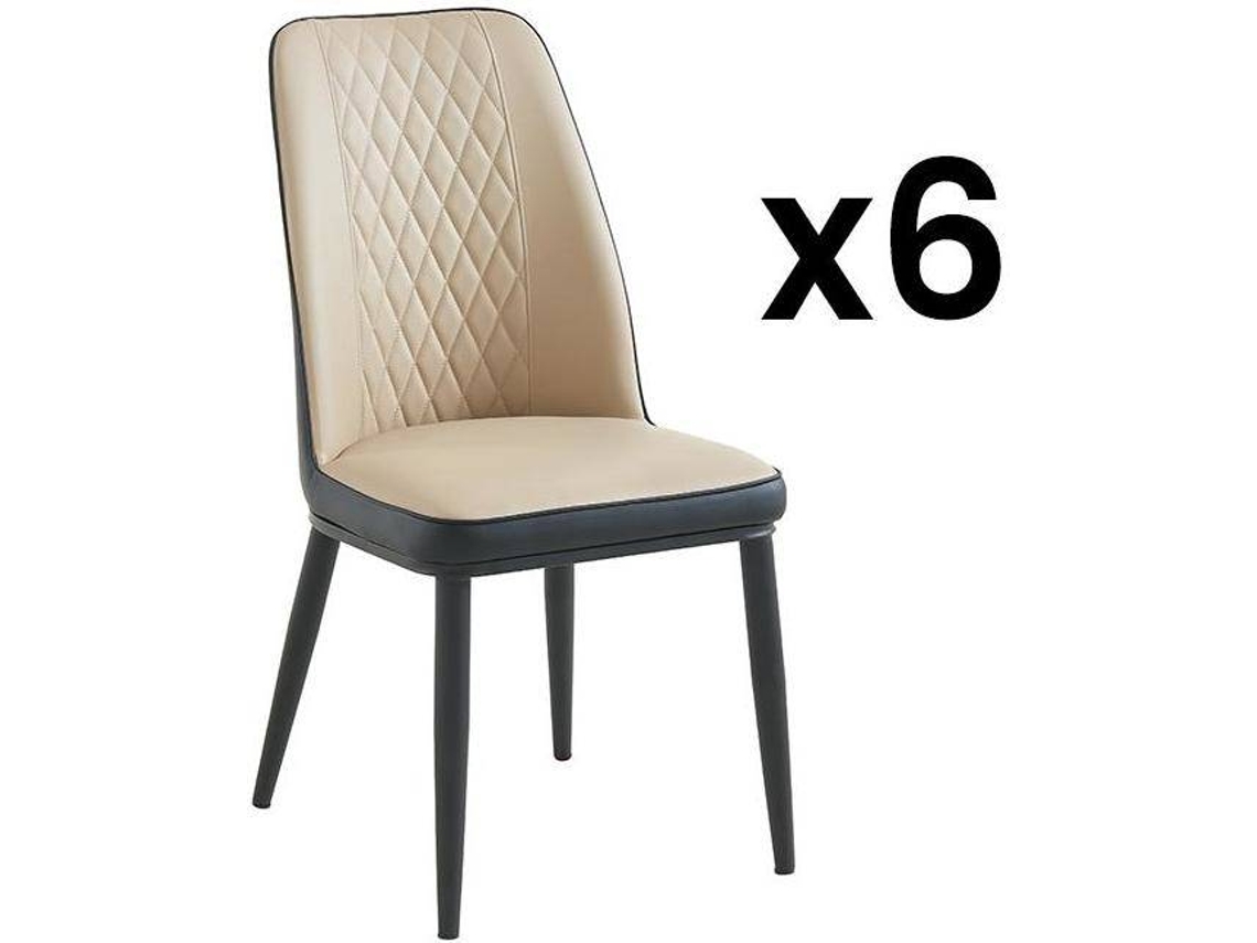 Cadeira Standard Mildura VENTE-UNIQUE.PT (Cinza Antracite e Bege - Pele sintética - 46x56.5x94 cm)
