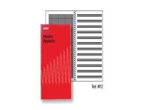 Cuaderno Espiral A4 Musica Appunto 12 Pentagramas+Pag.Cuadr