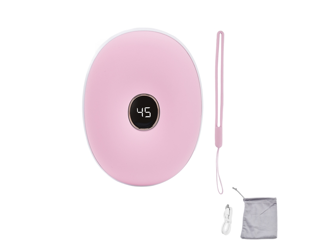 Aquecedor de Mãos Recarregável Duplo Lado Usb Rosa | S/MARCA
