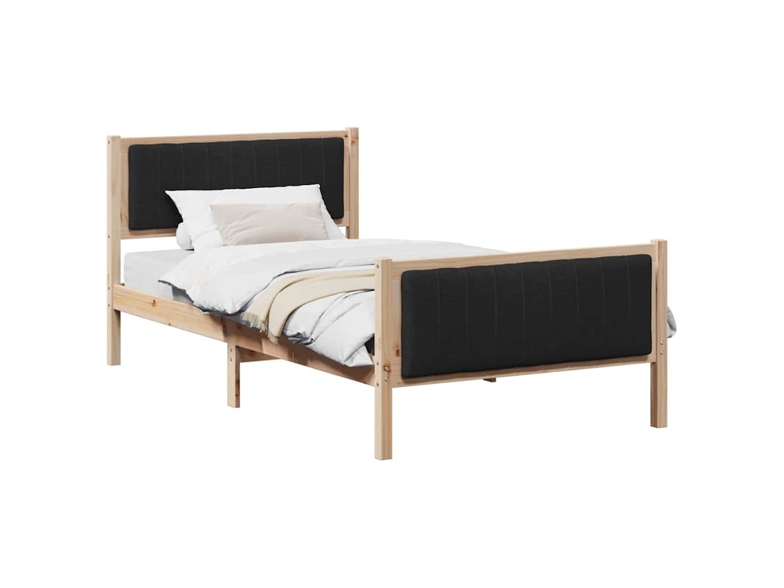 Estrutura da Cama com Cabeceira Castanho e Preto 100x200 cm MAISON EXCLUSIVE