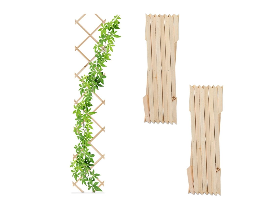 Conjunto Com 3 Treliças De Jardim De Madeira Ajustáveis Para Plantas Trepadeiras