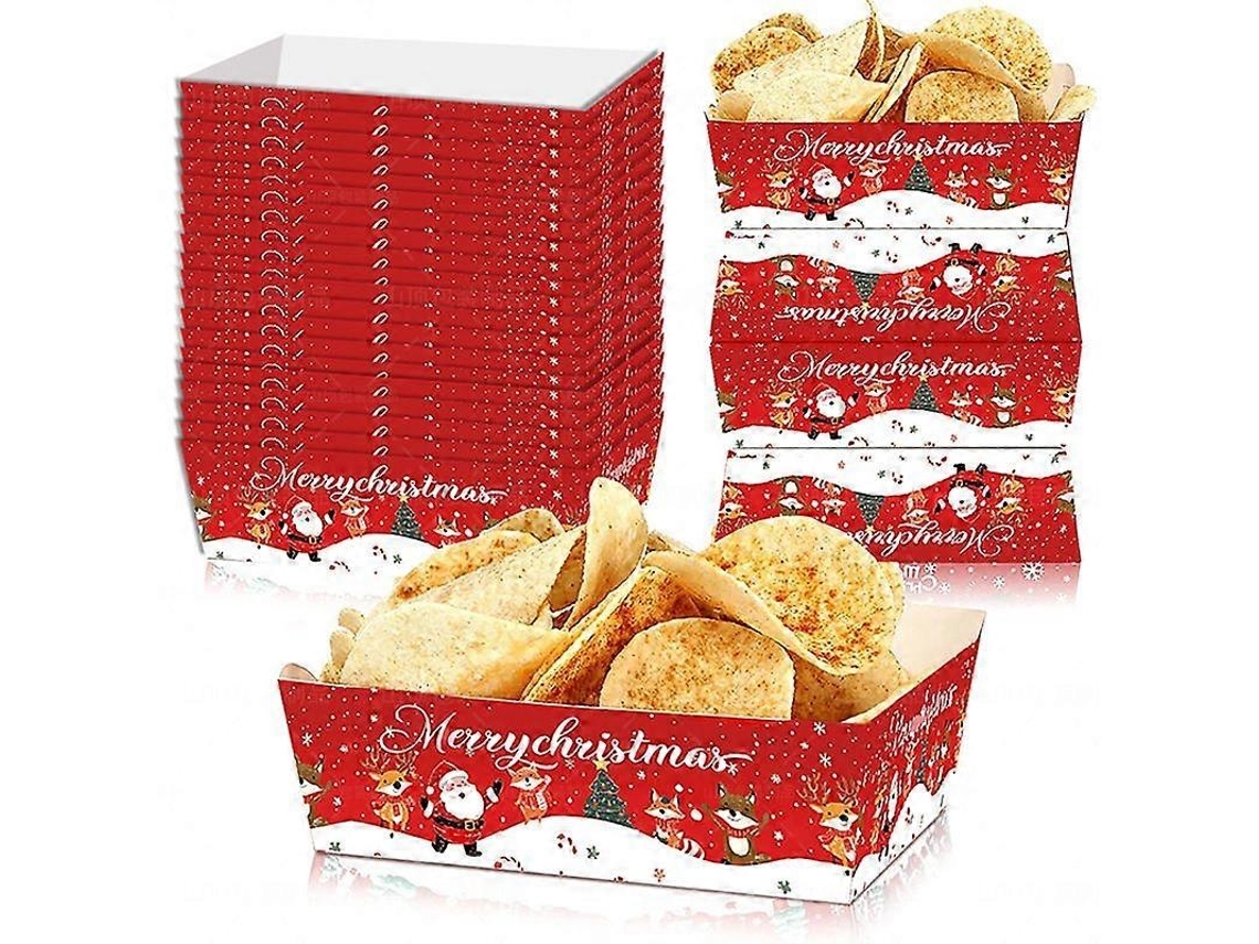 20 Pratos De Papel Natalinos Para Servir Comida.