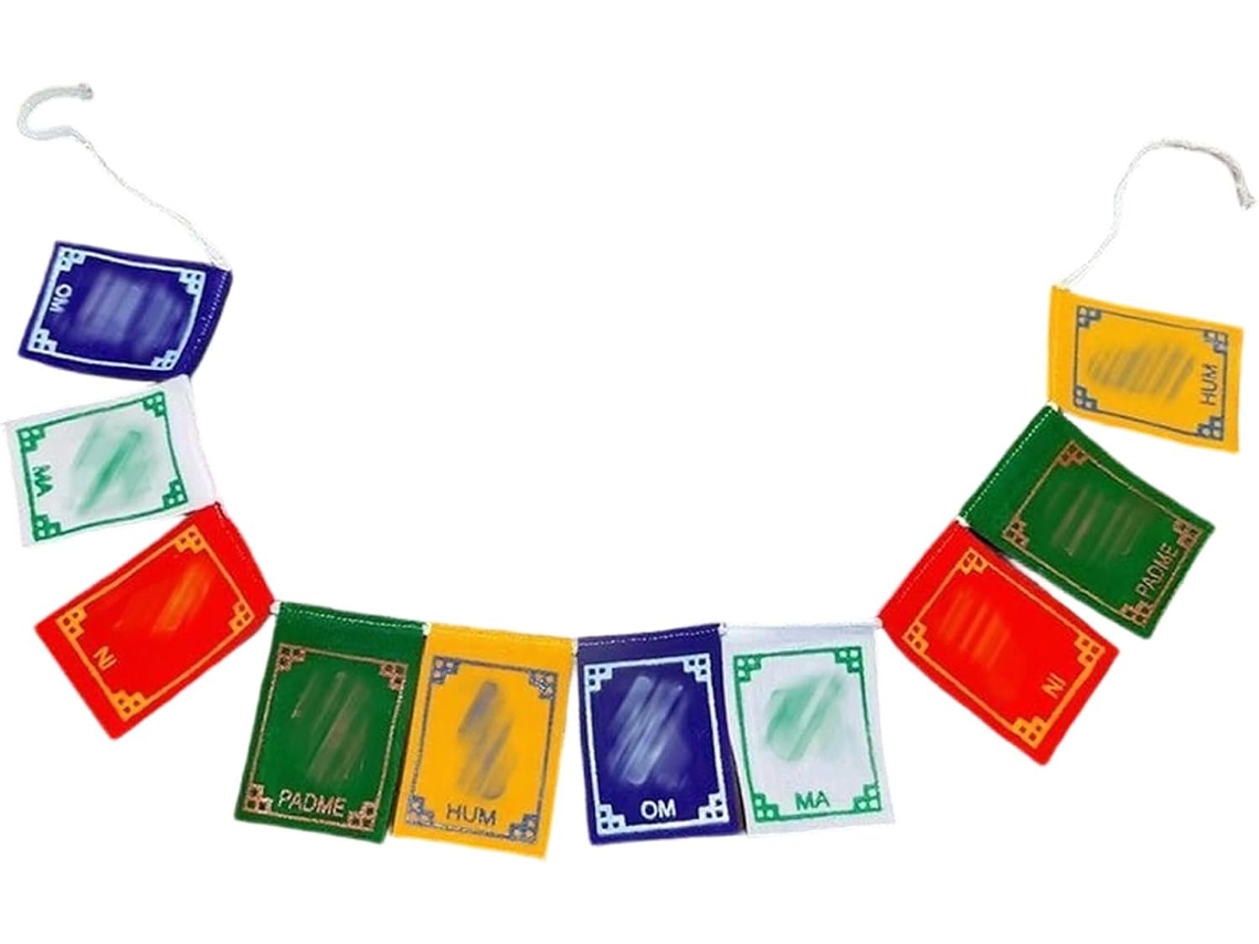 Mini Bandeiras de Oração Tibetanas Bandeiras Tradicionais Feitas À Mão em Cinco Cores Decoração Artística para CHABERLU