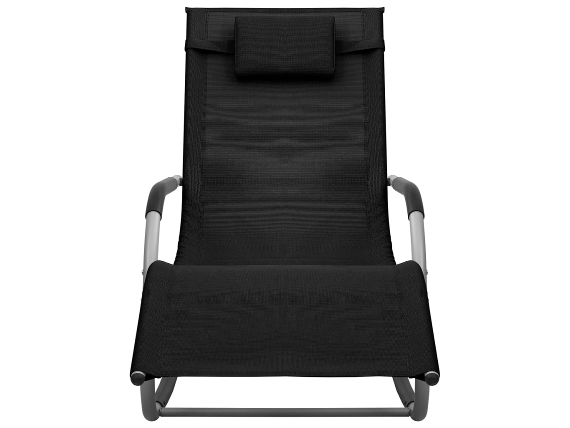 Espreguiçadeira - Chaise Lounge Textilene Preto e Cinza HARLANV1