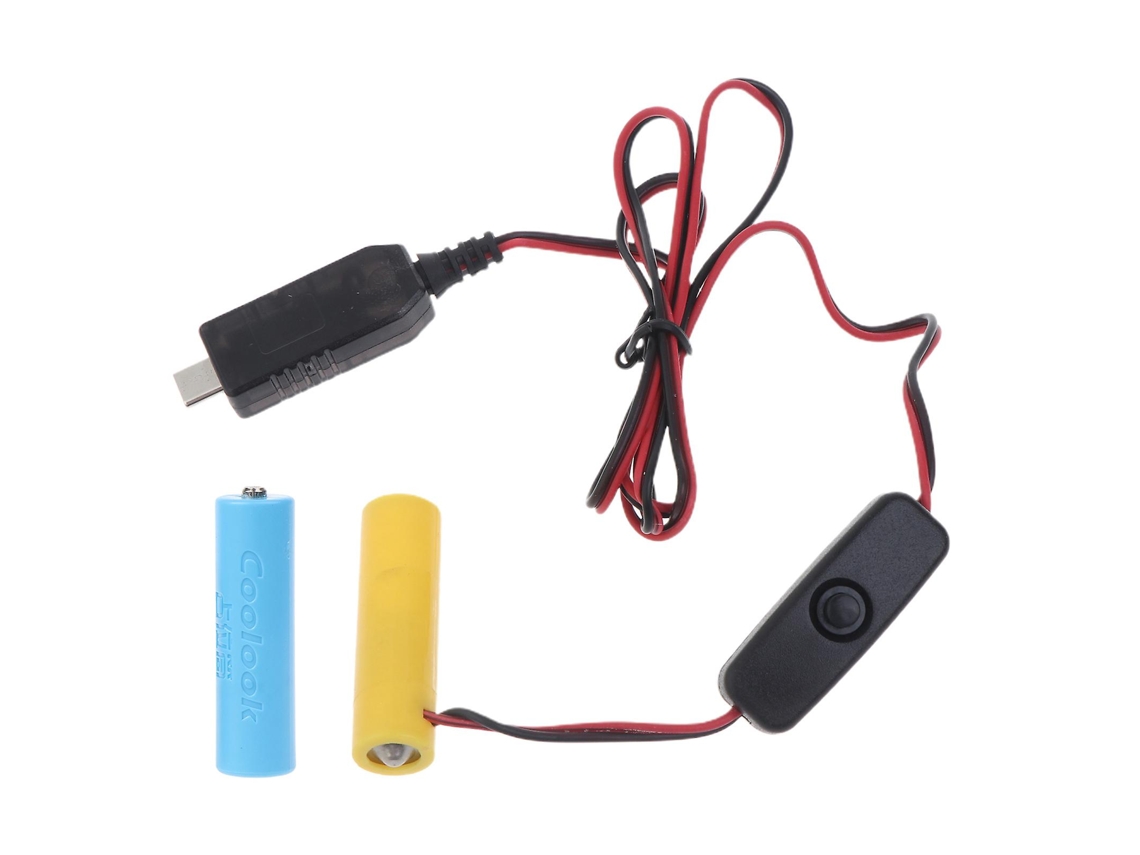 A Fonte De Alimentação Do Usb C Do Eliminador De Bateria 3v Aa Substitui A Bateria 2xaa Pelo Interruptor Allinless