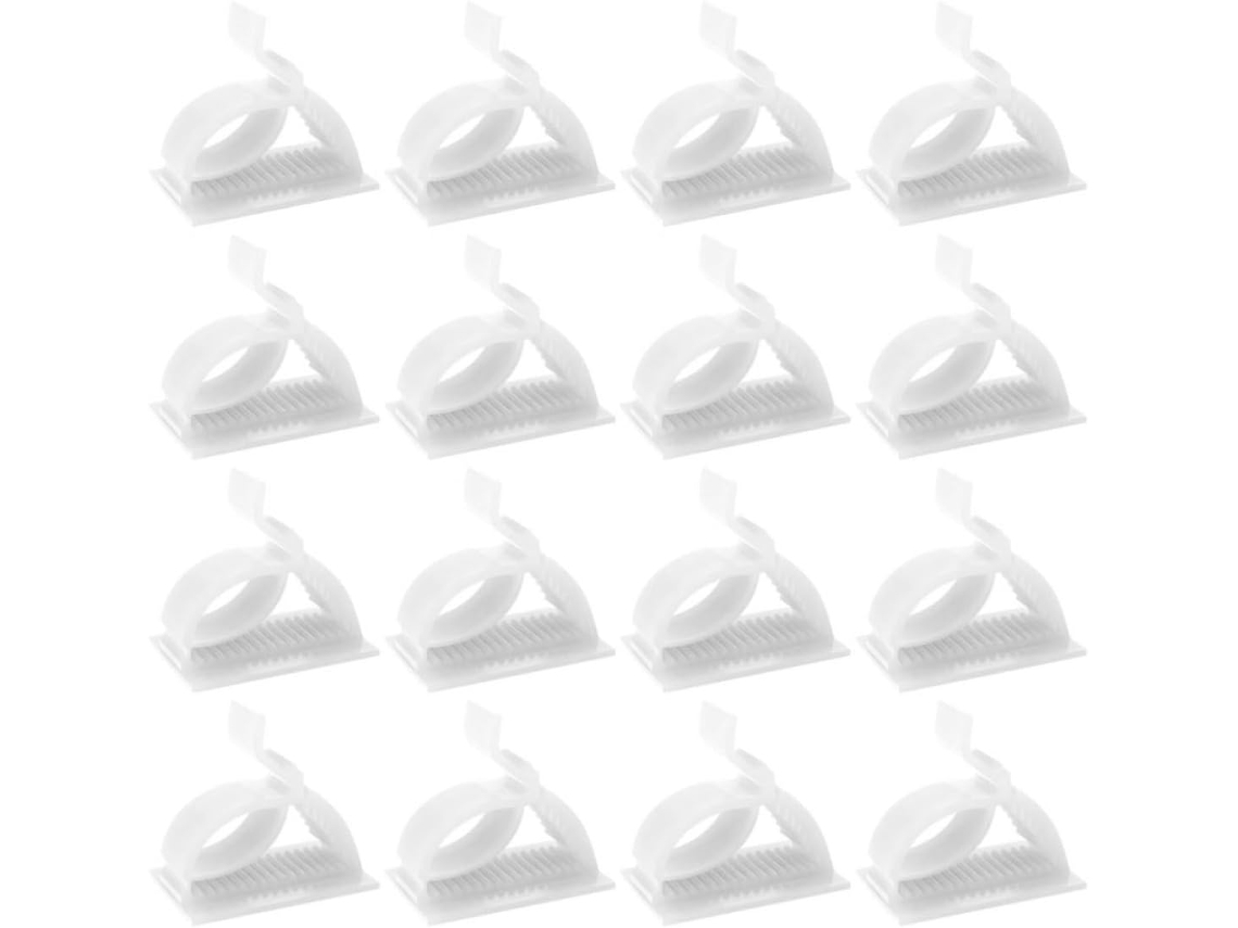 Pacote Com 120 Prendedores De Cabo Autoadesivos De Plástico Branco, Fáceis De Usar.