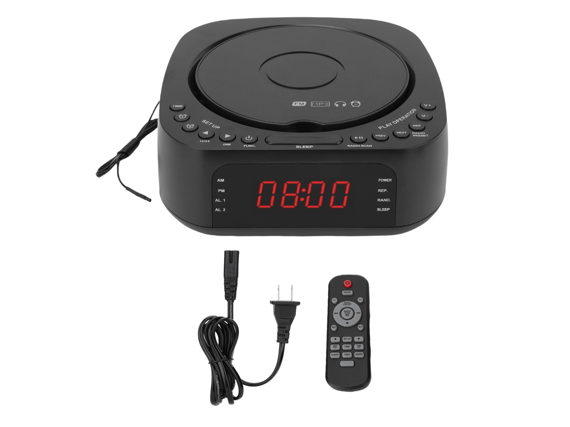 Relógio despertador com leitor de CD, Bluetooth EOOCOO