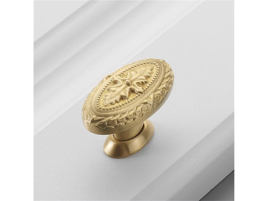 5269, Puxador De Luxo Para Móveis Em Cobre Puro Banhado A Ouro Claro, Com Um Único Furo Para
