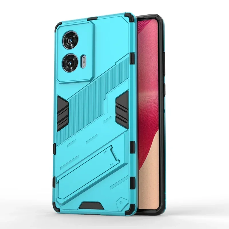 Capa Para Celular (azul, Motorola Edge 50 Fusion) Com Suporte, Capa Traseira Rígida De Policarbonato À Prova De Choque.