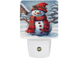 Luminária Noturna Com Estampa De Boneco Neve Vermelho, Luminária Noturna Decorativa, Luminária Noturna Viagem