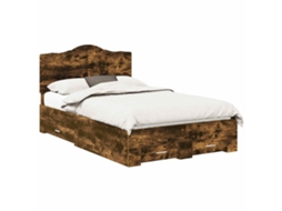 Estrutura da Cama com Cabeceira Carvalho Defumado 135x190 cm MAISON EXCLUSIVE