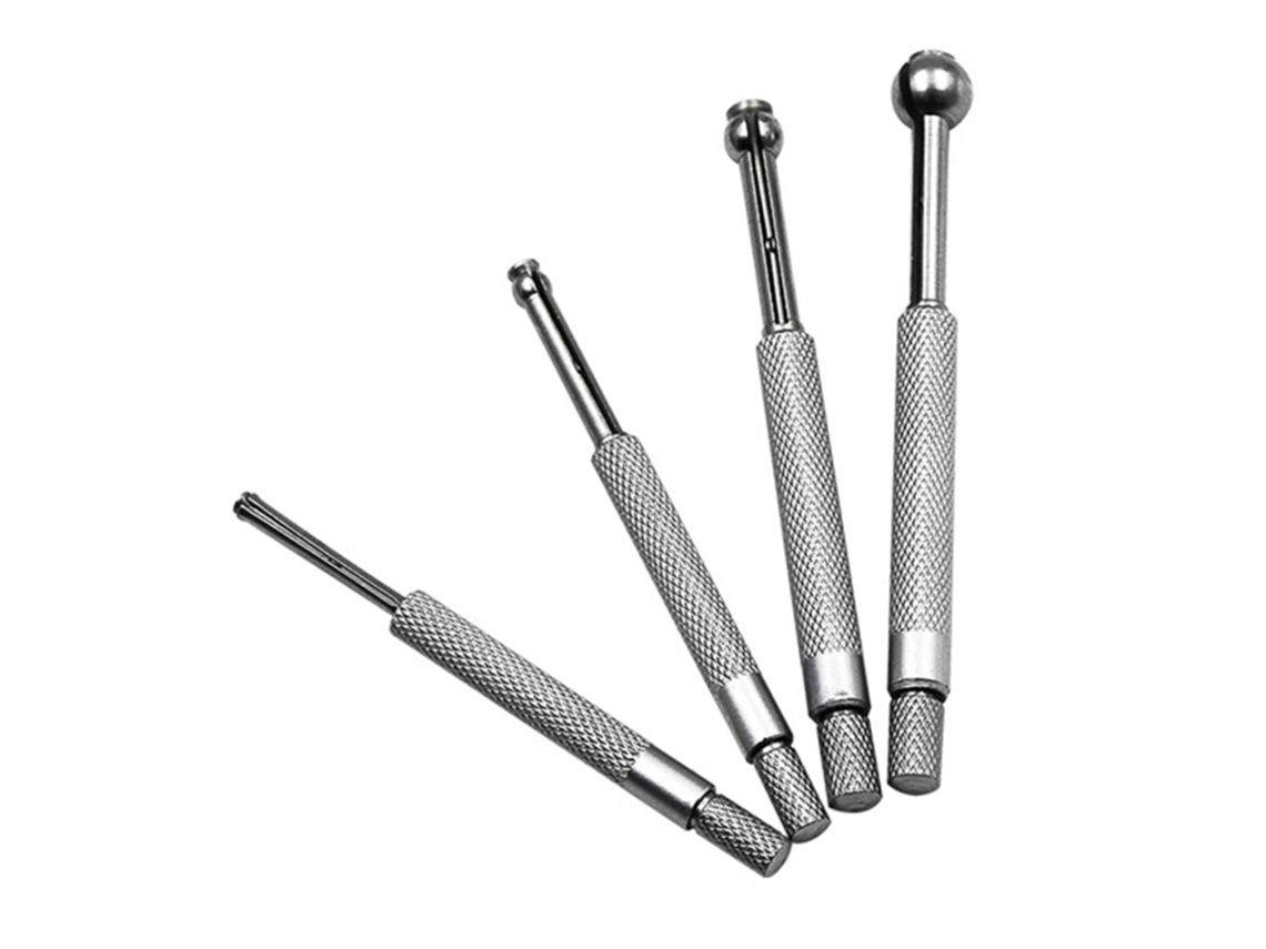 Conjunto de 4 medidores de furo telescópicos Topbathy, precisão 3 a 14 (LxAxP cm)