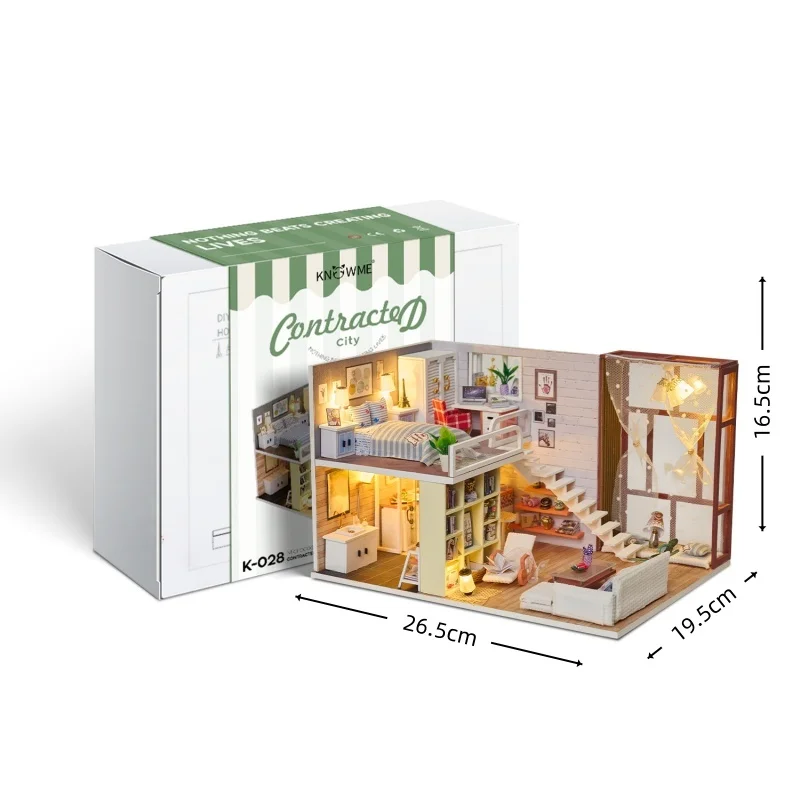 Casas em Miniatura de Madeira 3d, Casinhas de Cidade, Brinquedos de Quebra cabeça, Modelos Decorativos. MDUG
