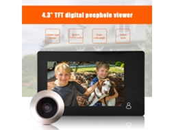 Mali visor de Porta com Câmera de Segurança Inteligente Tft Lcd de 4.3 Polegadas com Ângulo Largo 145 Graus e Bateria Recarregável