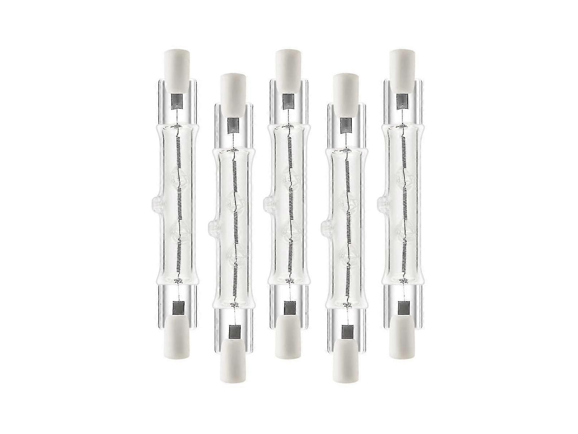 Rebe 5 Pack Bombilla Halógena Linear R7s 118mm 300w 230v Regulable para Iluminação de Construção, Lar, Lojas, Escritórios