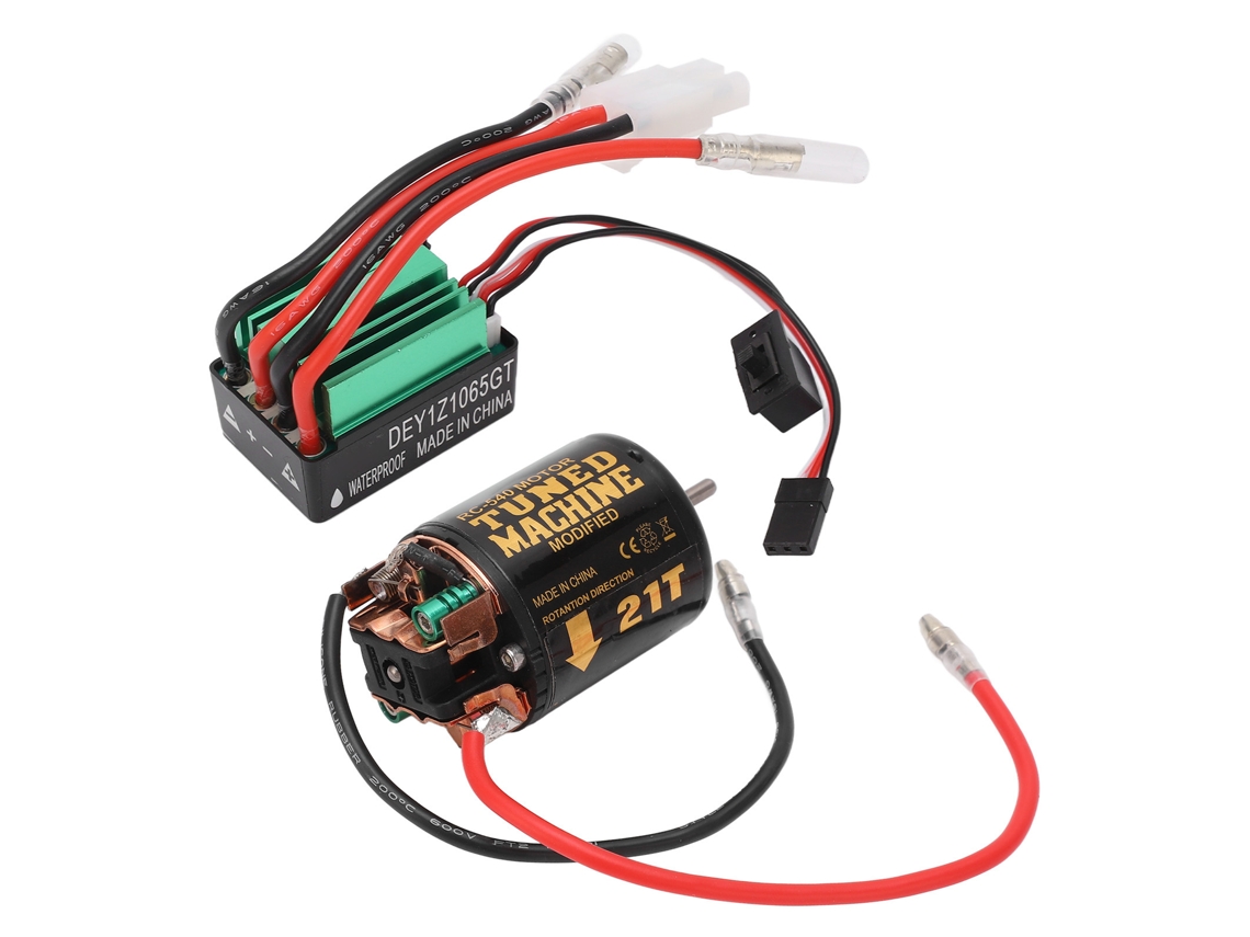 Mali combo Motor de Escova 540 21t com Esc 65a À Prova de Água para Traxxas Tamiya Carros Barcos Rc