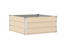 Conjunto 1 Vaso De Jardim Vidaxl Branco Aço (100 X 100 X 45 Cm)
