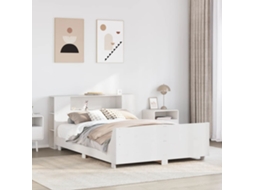 Vidaxl Cama Sem Colchão 150x200 Cm Madeira De Pinho Maciça Branco