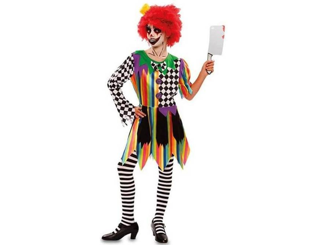 Fato de Menina DISFRAZZES Palhaça Sinistra Multicolor (Tam: 7 a 9 anos)