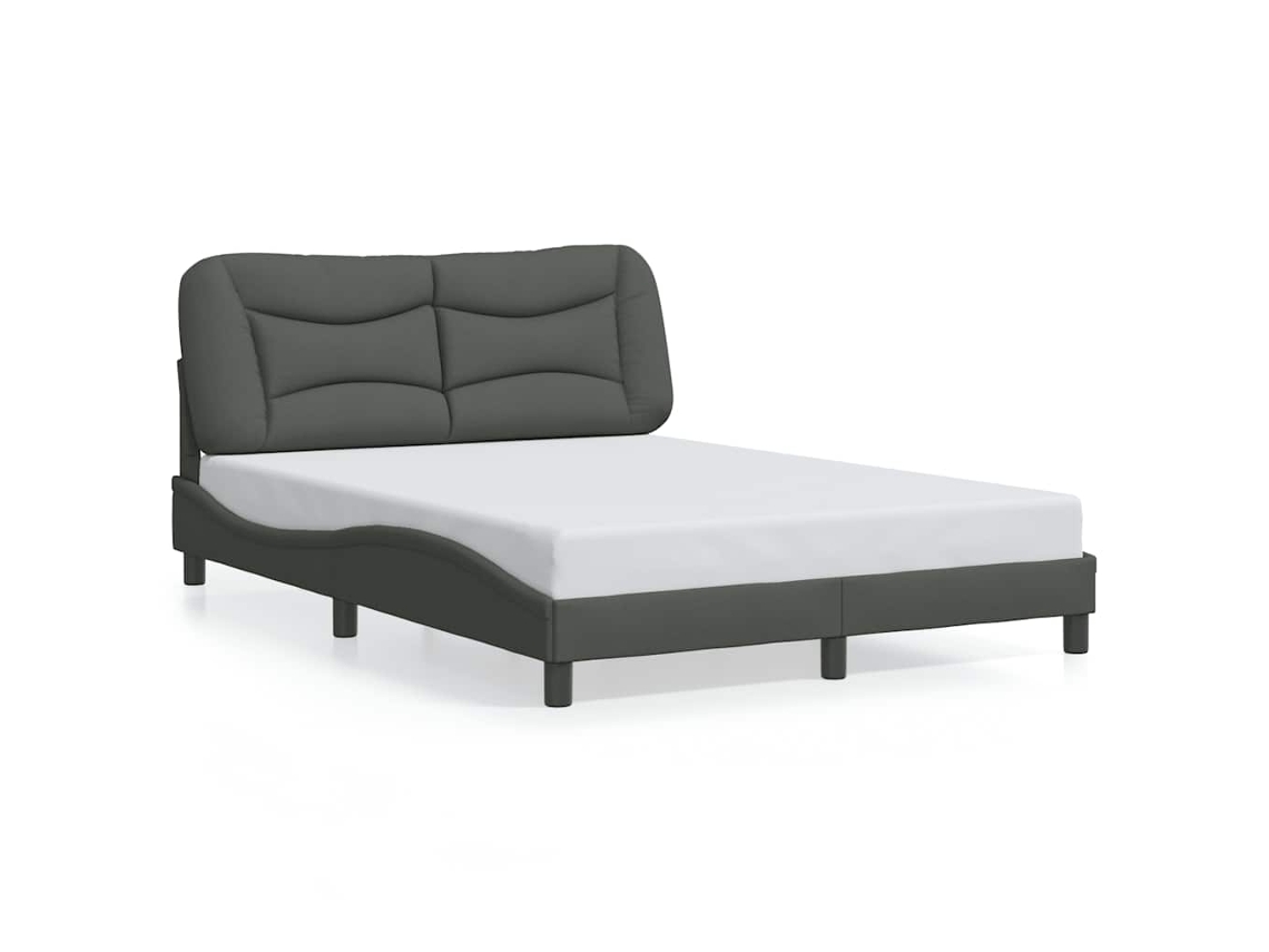 Estrutura de Cama Sem Colchão Hvar 140x190 Cm Tecido Cinzento escuro MAISON EXCLUSIVE