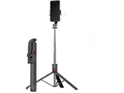 Tripé/monopé Dobrável Bluetooth para Selfies de 67" com Duas Luzes Led e Carregamento Sem Fio JIAPEI (preto)