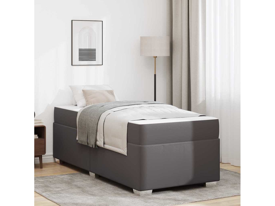 Vidaxl Estrutura da Cama com Colchão Cinzeto 90 X 190 Cm Tecido