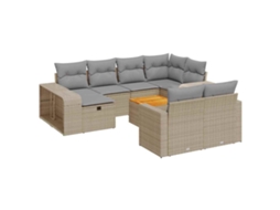 Garden Sofa Set, Garden Sofa Sets Vidaxl Bege Rattan / Vime (n/a)