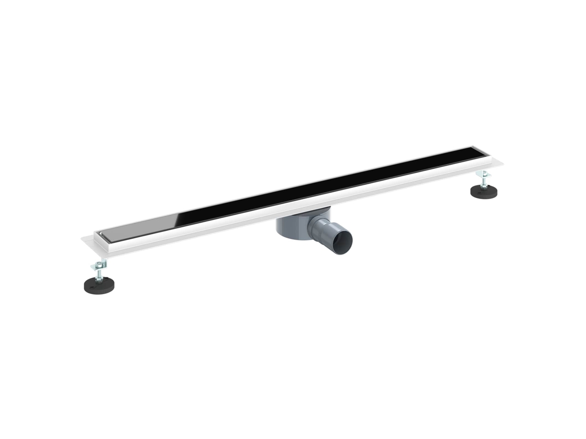 Maison Exclusive - Ralo De Chuveiro Com Tampa De Vidro E Sifão 360° Preto 90 Cm