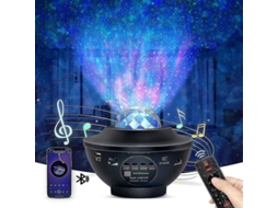 Projetor De Estrelas 2 Em 1 Com Nuvens Nebulosas Led E Ondas Rotatórias Com Bluetooth E Controle Remoto