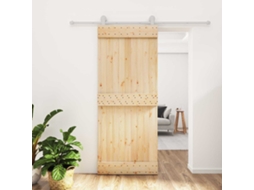Vidaxl Porta Deslizante Natural E Branco 85 X 210 Cm