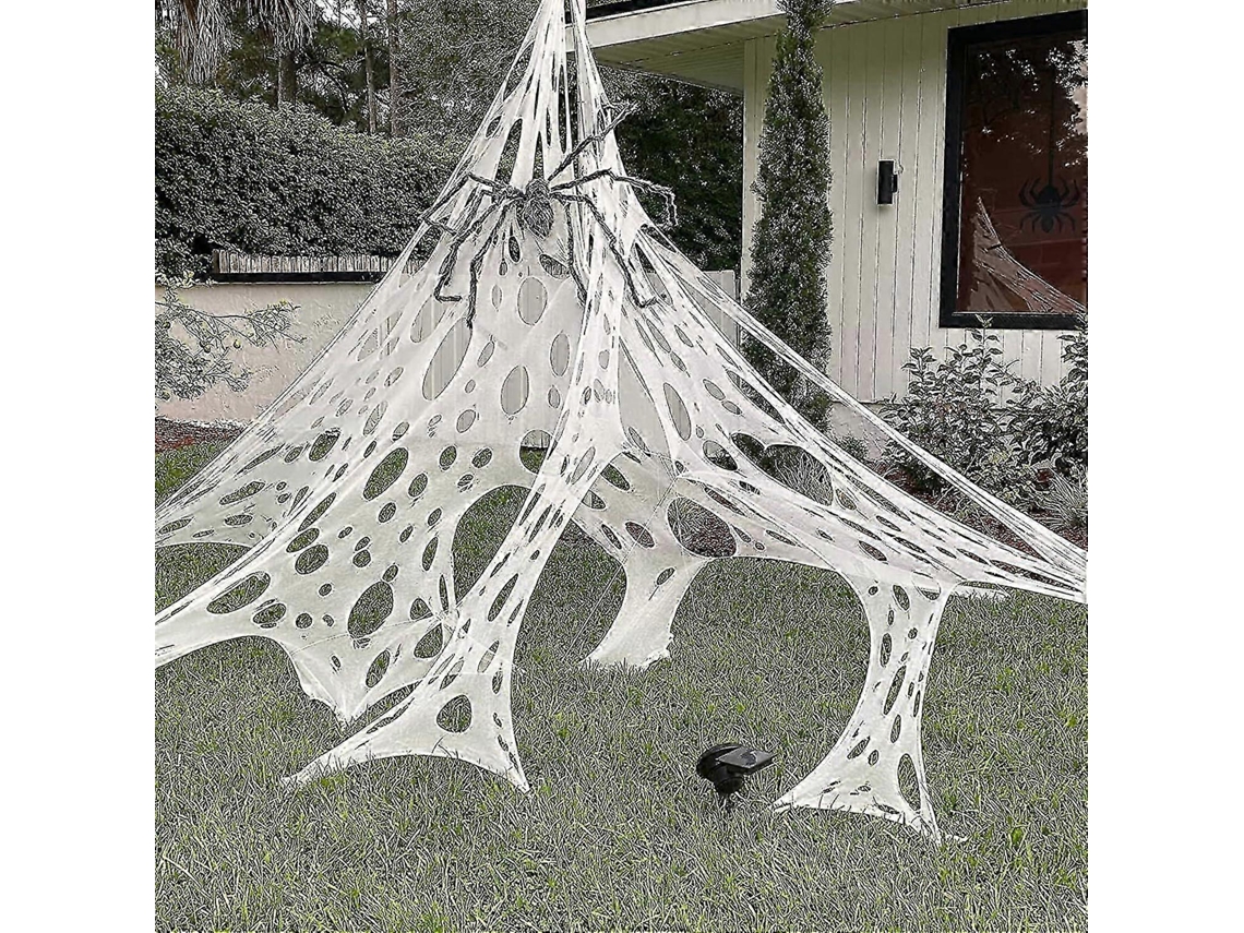 Teia De Aranha Gigante Elástica Para Halloween, Decorações Externas De Halloween, Teia De Aranha Em Massa Para Halloween Ly Ebike