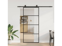 Vidaxl Porta Deslizante C/ Conj. Ferragens 90x205cm Vidro Esg Preto