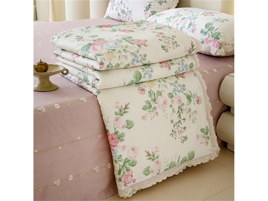Colcha Acolchoada Fansu Capa de Cama Manta para Ar Condicionado Edredom Conjunto 100% Algodão Sofá com Estampa