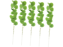 Conjunto De 5 Plantas Artificiais De Eucalipto Vibrante De Casa, Resistentes Ao Desgaste, Ambientes Gokoco