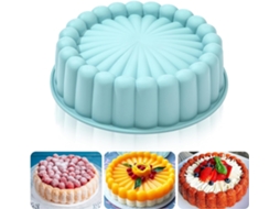Forma De Silicone - 8 Polegadas - Forma Charlotte - Molde Redondo Girassol - Antiaderente - Utensílio Diy Azul
