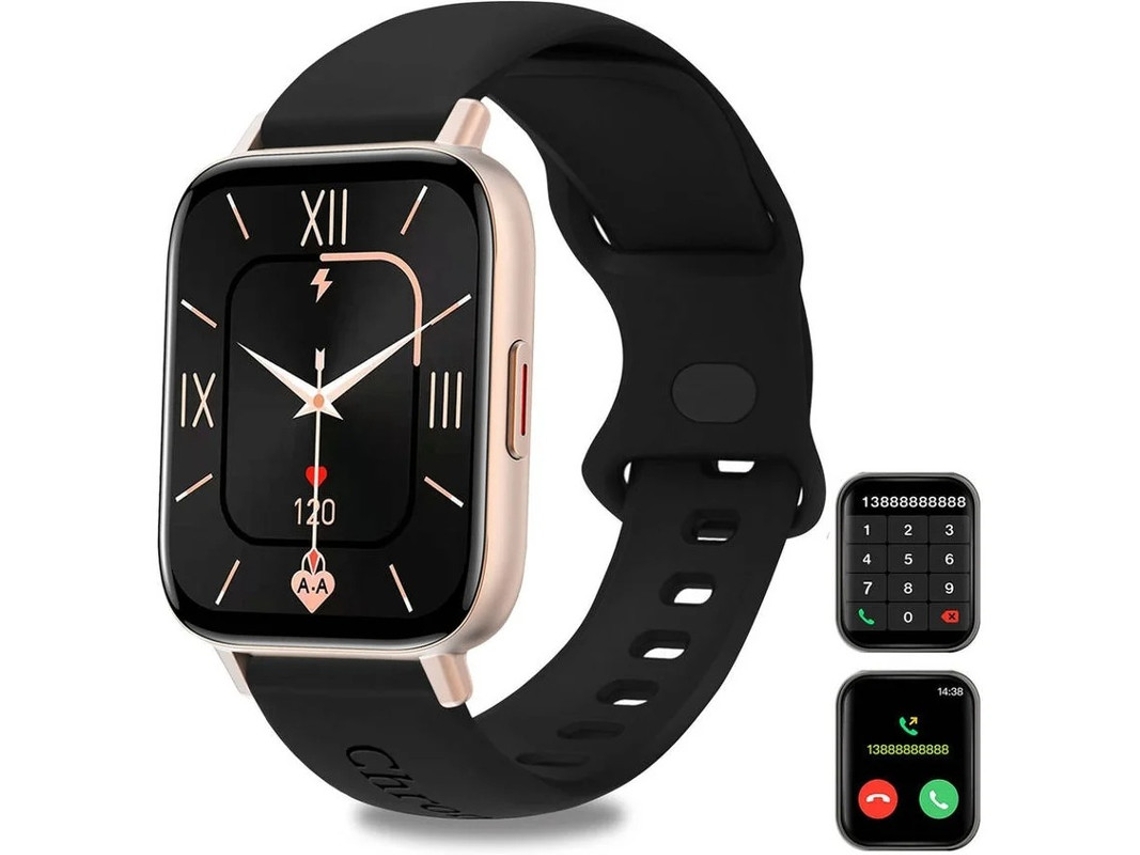 Smartwatch Com Chamada Bluetooth, Ip67 À Prova Dágua De 1.69 Polegadas Para Android Ios Preto Bestvite
