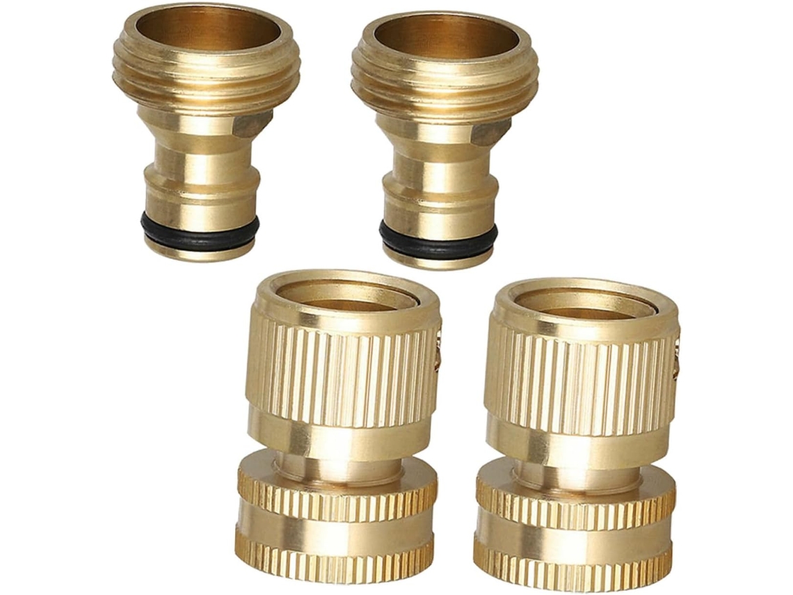 Kit Com 2 Conectores Rápidos Para Mangueira De Jardim, Rega Externa,
