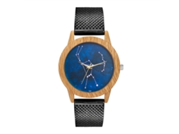 Reloj De Pulsera De Cuarzo Unisex Con Correa De Malla Dial Redondo Zhoulianfa Negro